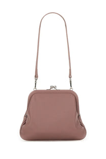 Vivienne westwood womens viviennes clutch blue soft rose-colored leather handbag with classic clasp and shoulder strap