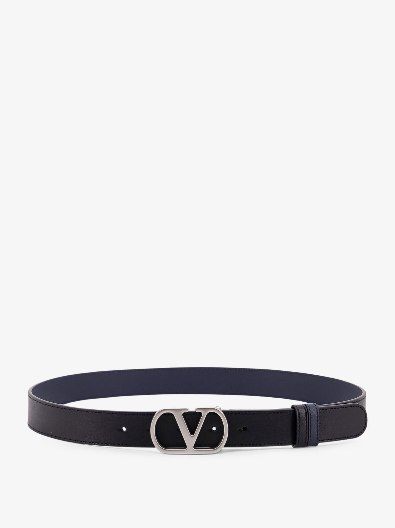 Valentino Men's Vlogo Leather Reversible Belt Black