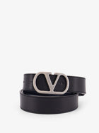 Valentino Men's Vlogo Leather Reversible Belt Black, view 3