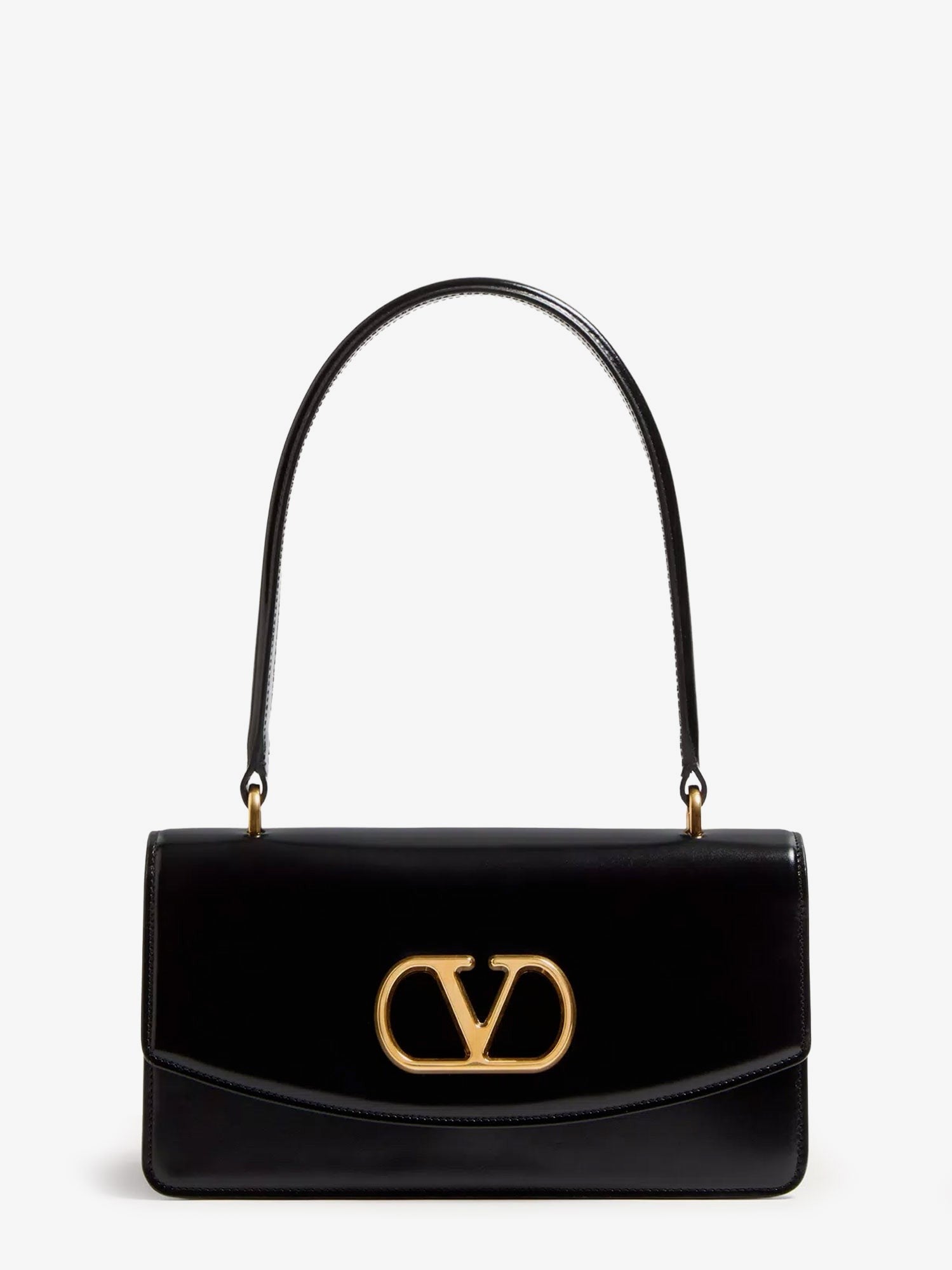 Valentino Women's Vlogo Leather Shoulder Bag Black