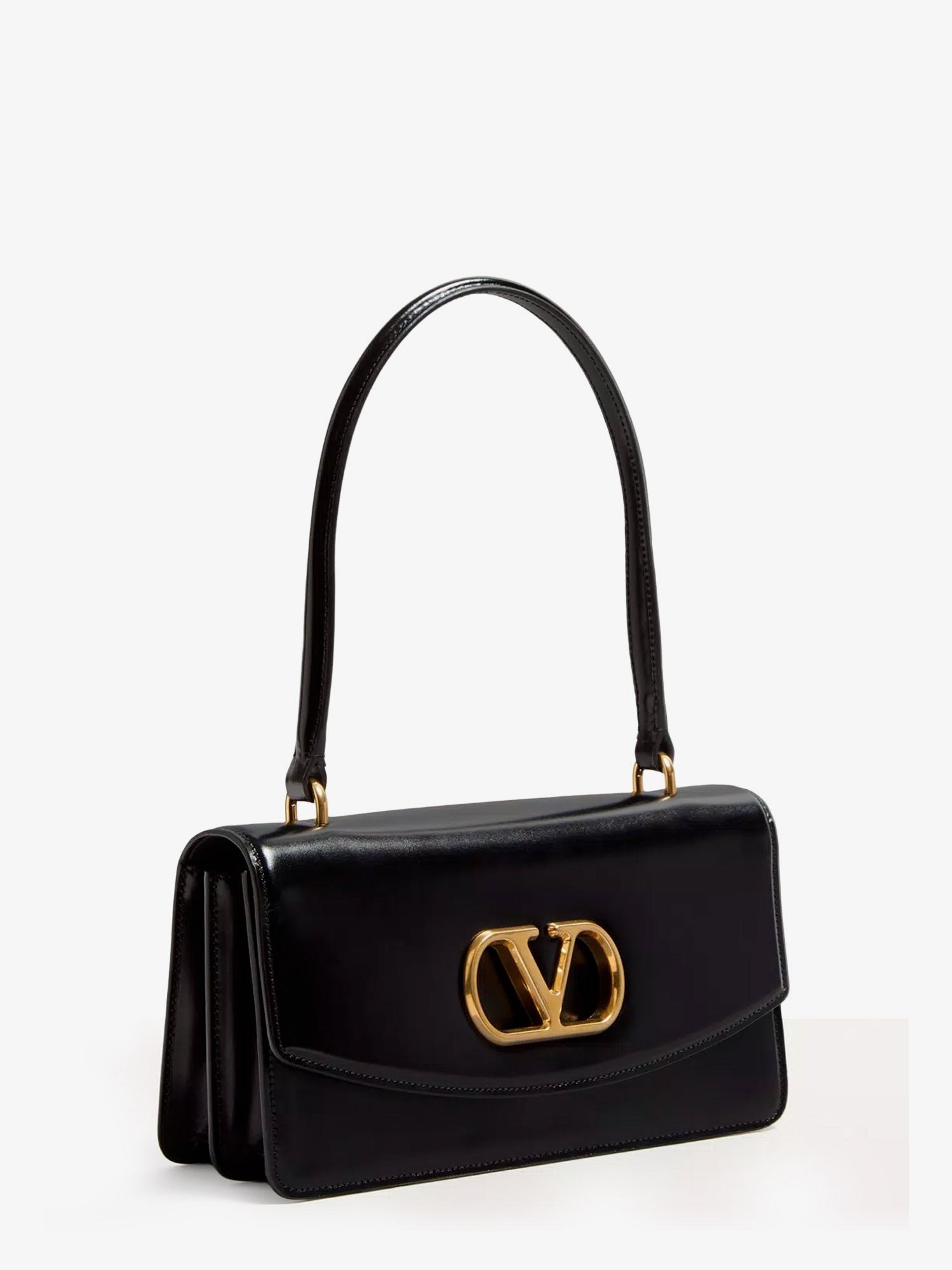 Valentino Women's Vlogo Leather Shoulder Bag Black