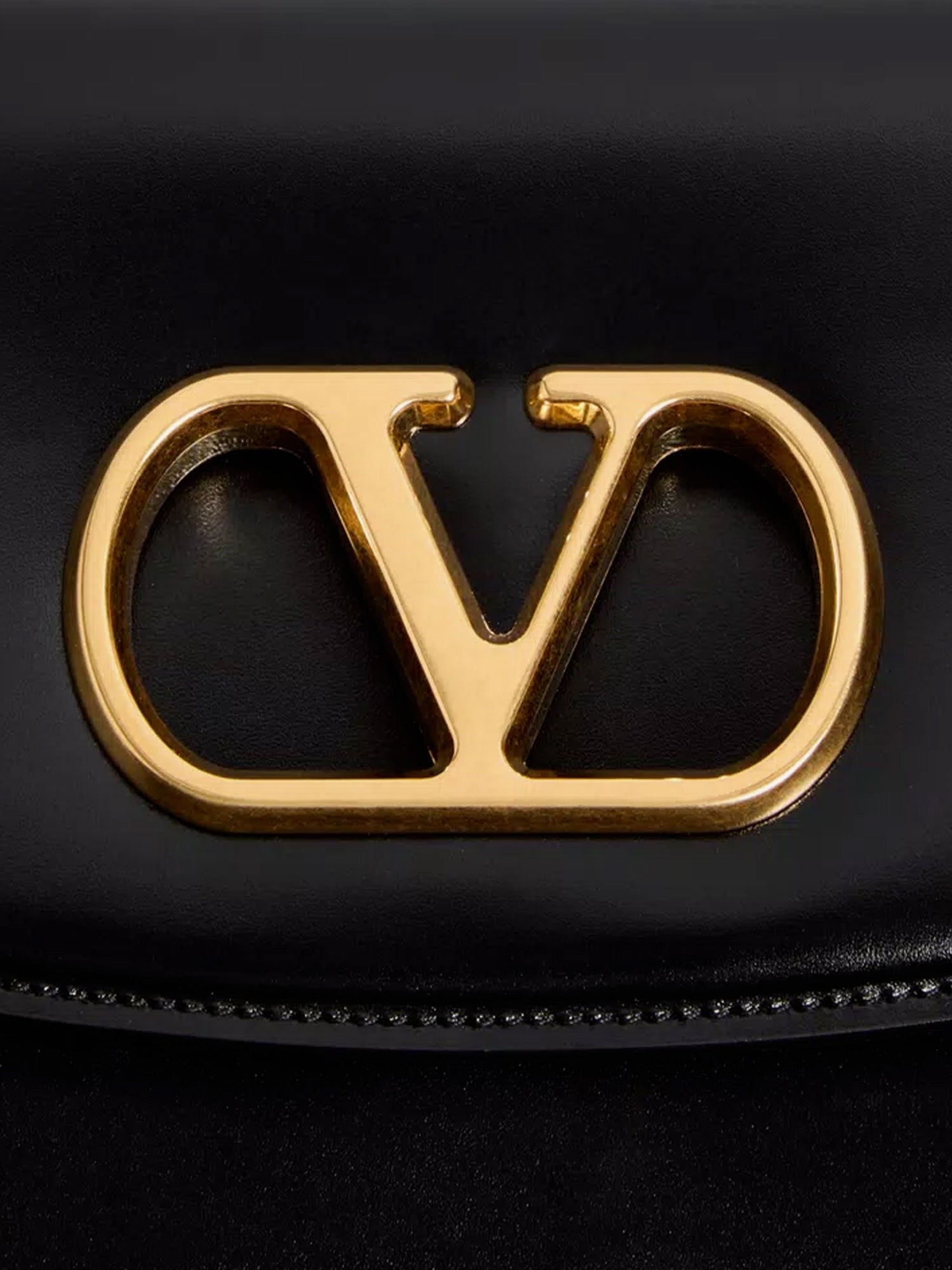 Valentino Women's Vlogo Leather Shoulder Bag Black