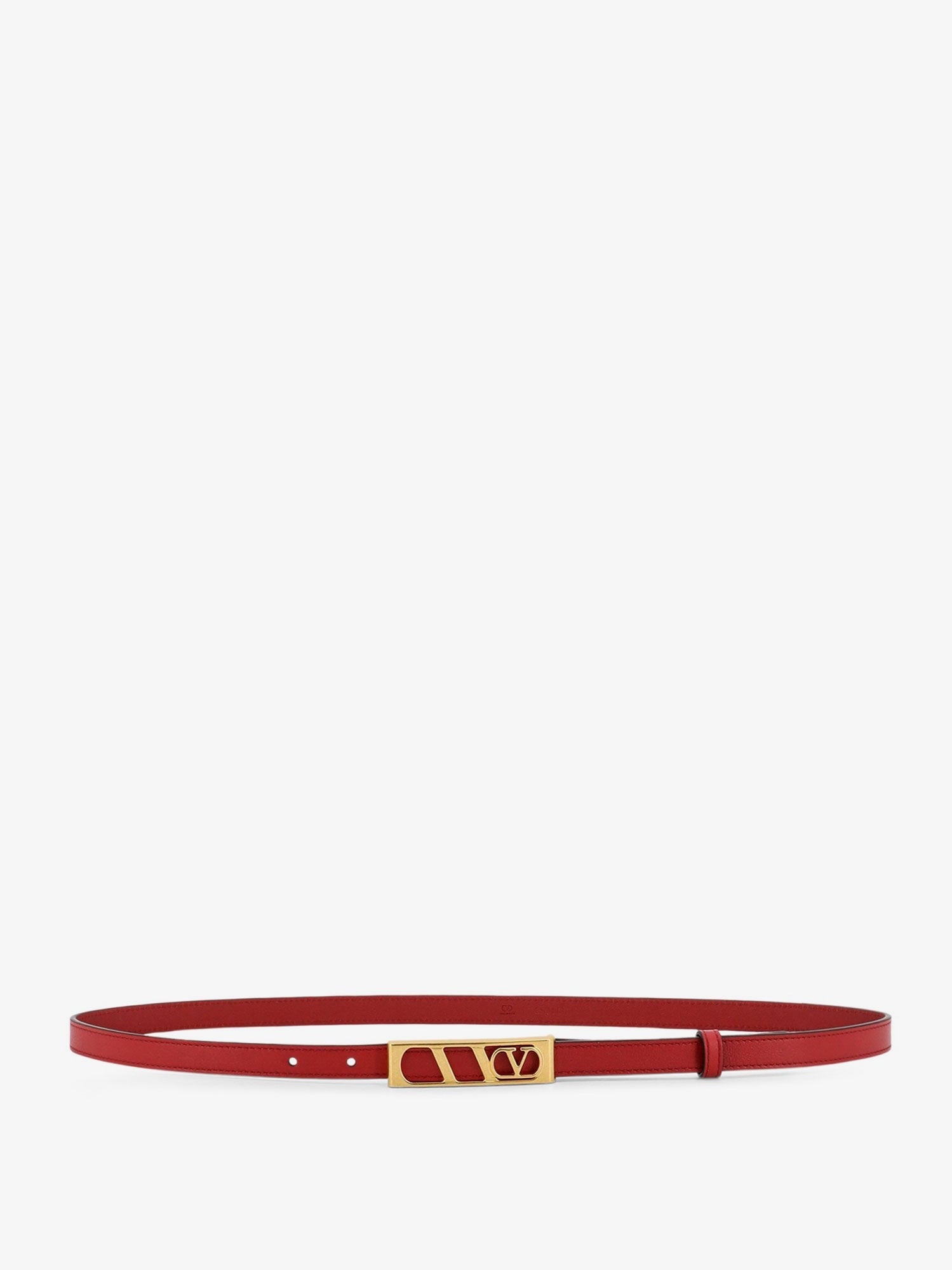 Valentino Women's Vlogo Signature Leather Belt Red