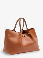 Valentino Women's Vlogo Signature Leather Tote Bag Brown