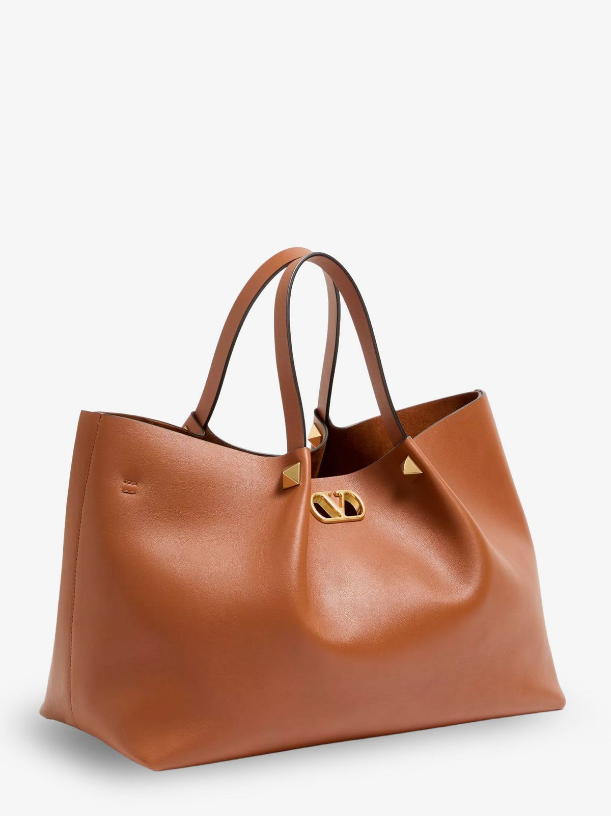 Valentino Women's Vlogo Signature Leather Tote Bag Brown