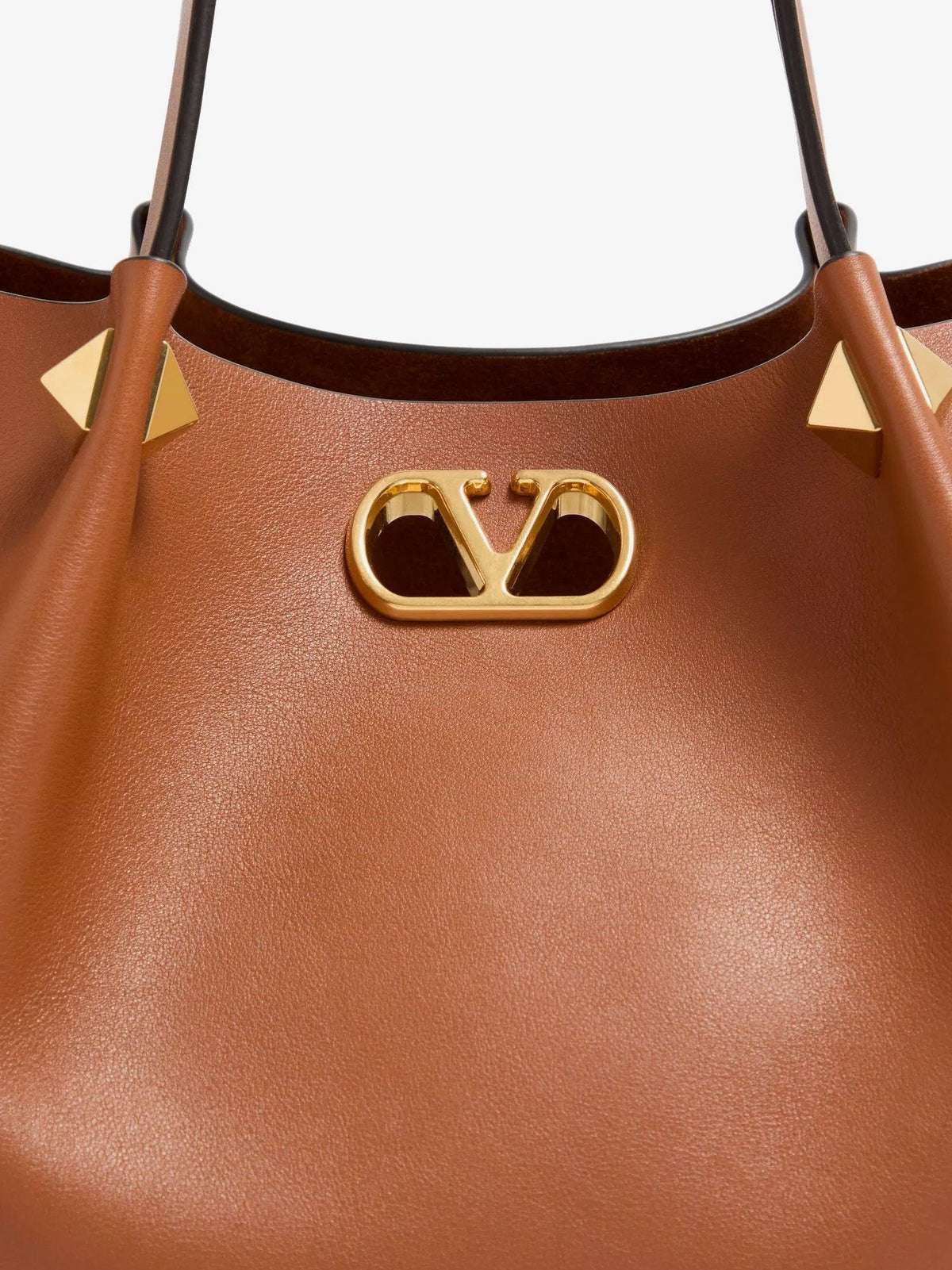 Valentino Women's Vlogo Signature Leather Tote Bag Brown