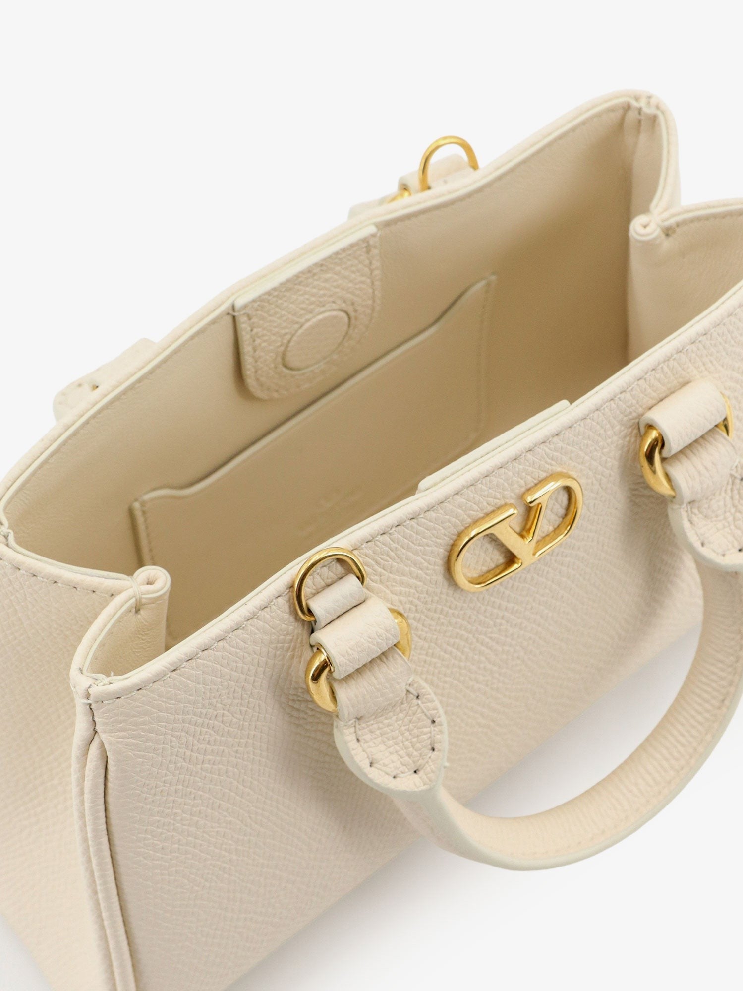 Valentino Women's Vlogo Signature Mini Leather Handbag White