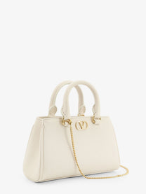 Valentino Women's Vlogo Signature Mini Leather Handbag White