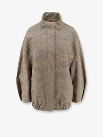 Dries Van Noten Women's Voles Cotton and Wool Blend Jacket Beige