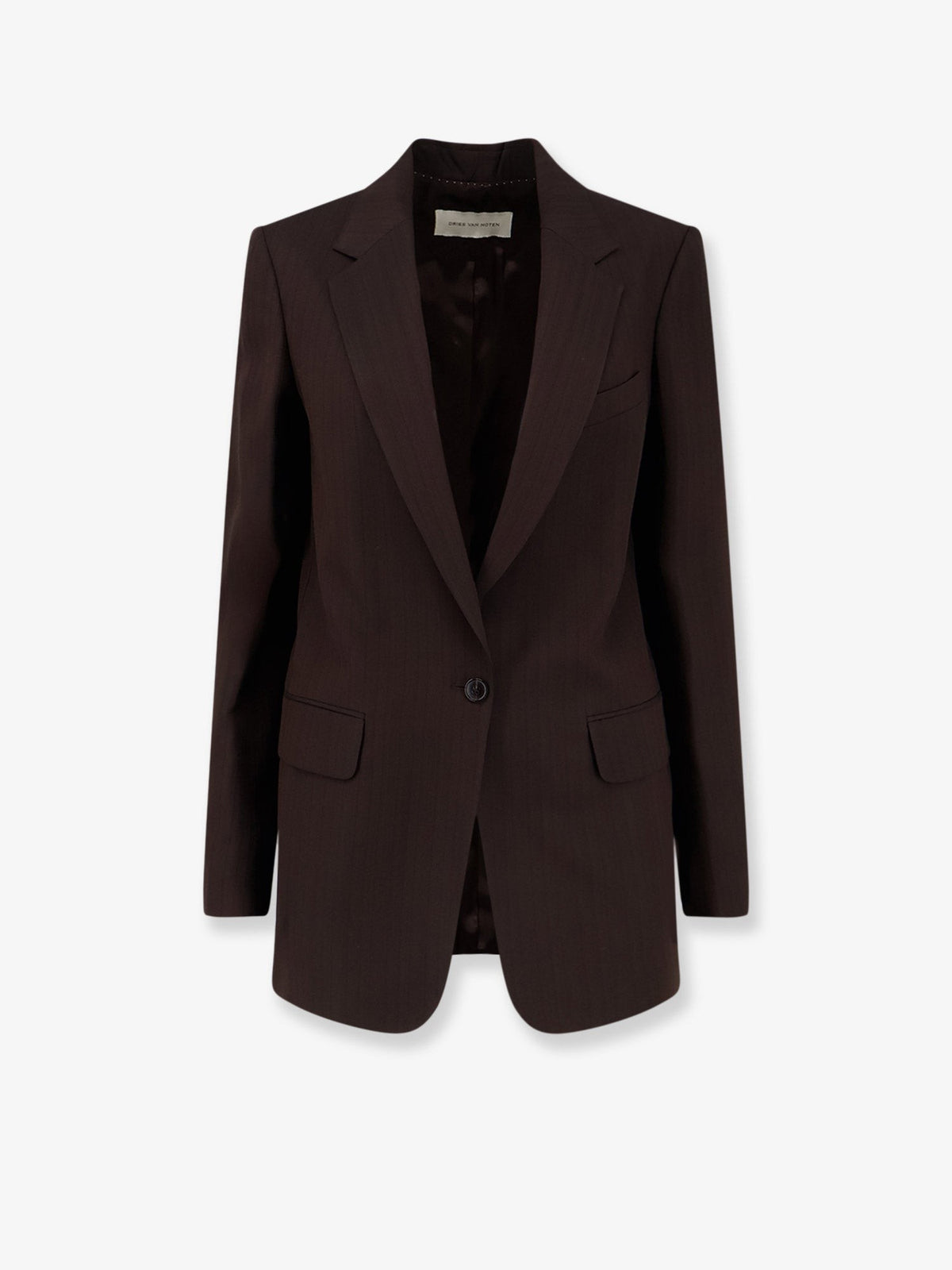 Dries Van Noten Women's Voles Striped Viscose Blazer Brown