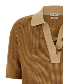 JW Anderson Waffle Stitch Polo Shirt Beige