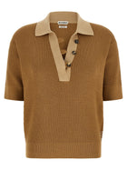 JW Anderson Waffle Stitch Polo Shirt Beige