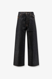 Walk in Paris men’s baggy blue denim jeans in dark indigo with high waist and classic five-pocket design