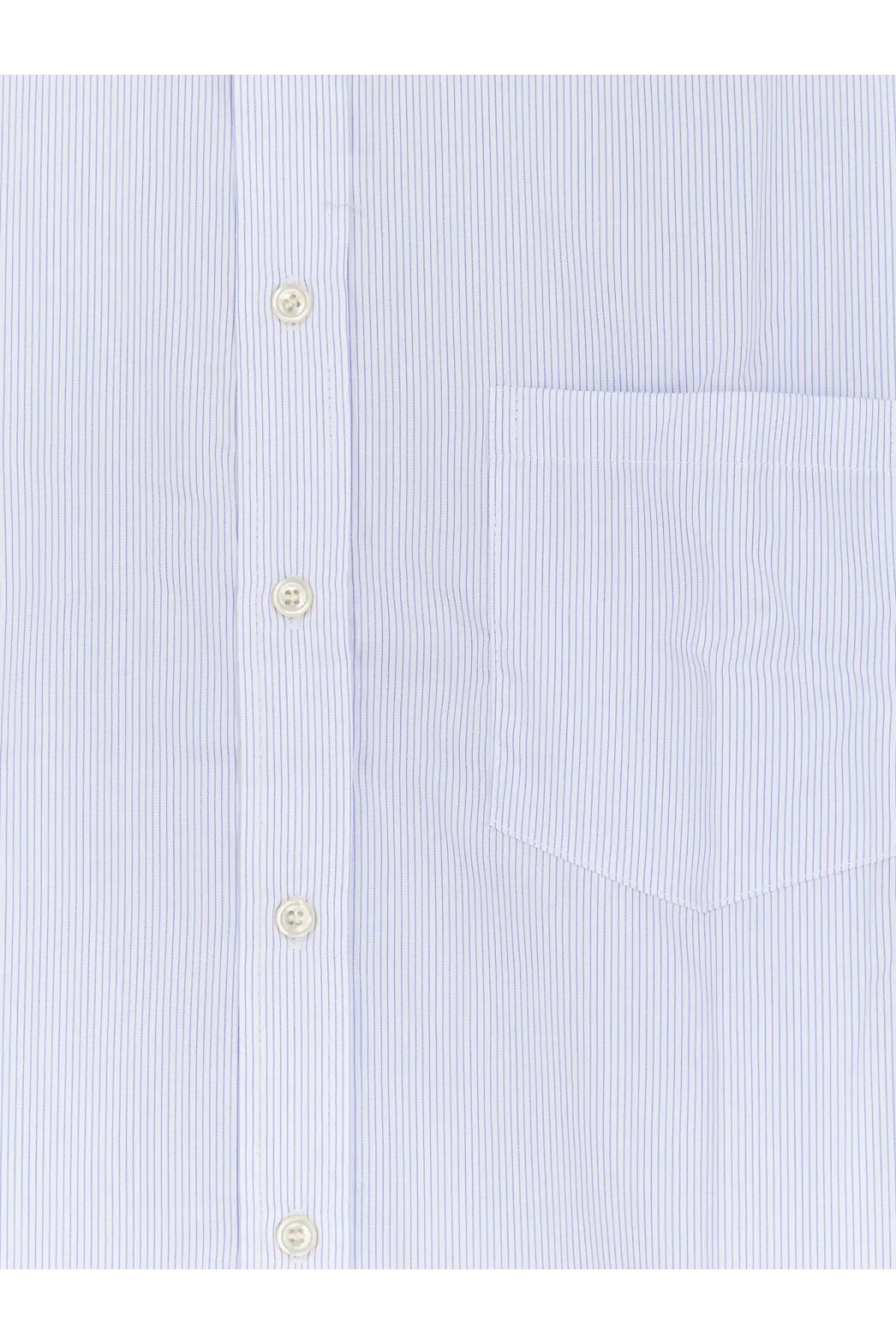 Walk in Paris men’s classic cotton shirt white featuring crisp white fabric with blue pinstripes and a left chest pocket