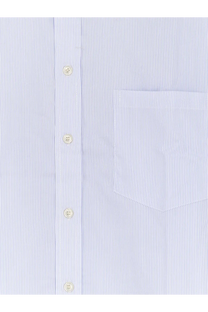 Walk in Paris men’s classic cotton shirt white featuring crisp white fabric with blue pinstripes and a left chest pocket