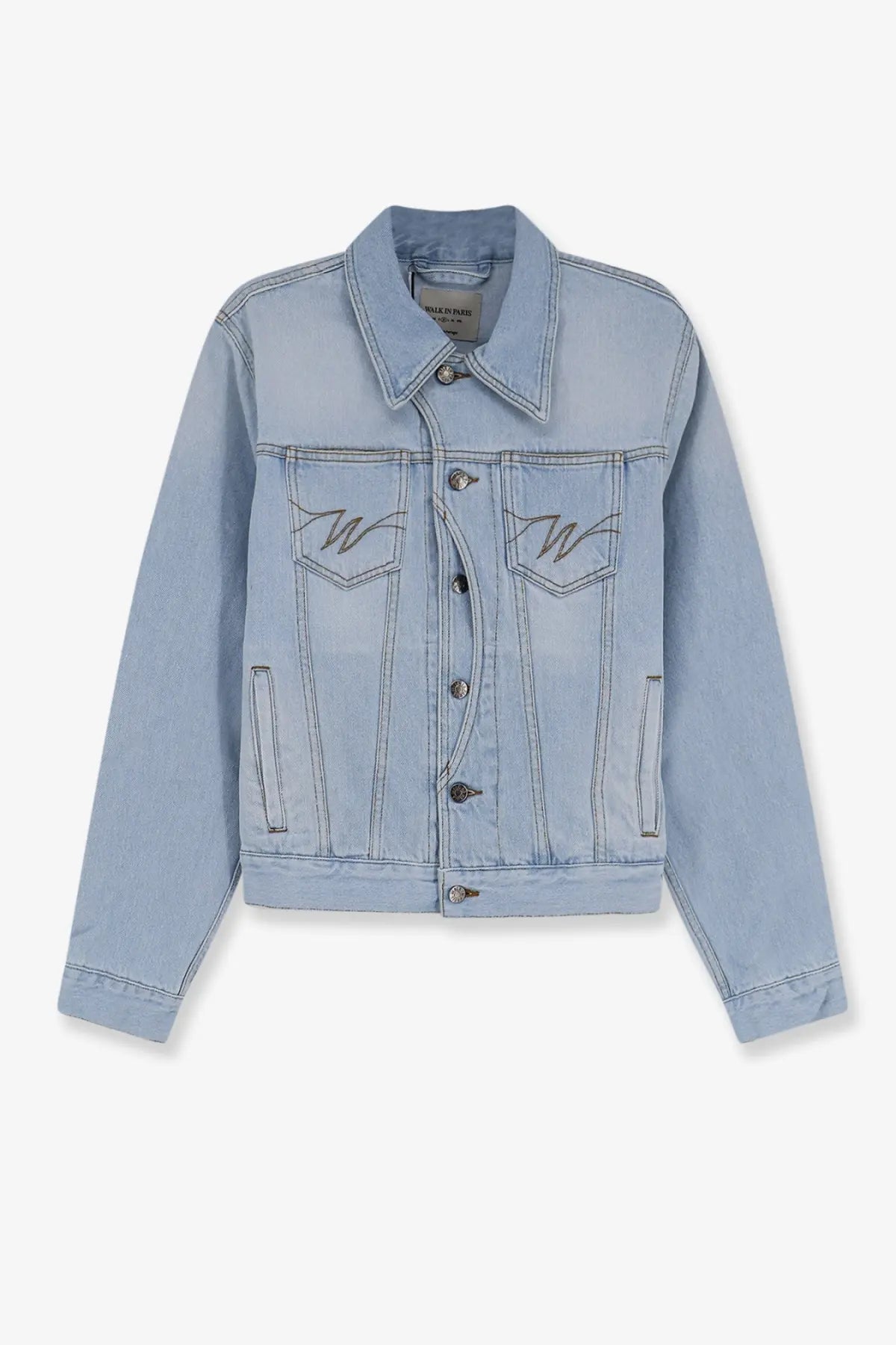Walk In Paris Men's Postman Blue Denim Jacket Blue