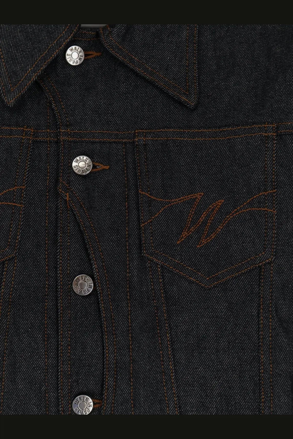 Walk In Paris Men's Postman Dark Denim Jacket Blue, view 3