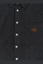 Walk In Paris Men's Raw Denim Shirt Blue, view 3
