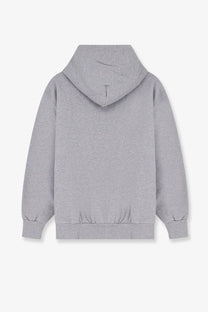 Walk in paris men’s timeless sweatshirt black in gray heathered fabric with ribbed cuffs and hem visible from front