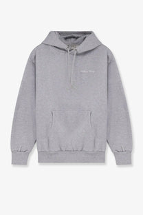 Walk in paris men’s timeless sweatshirt black heather gray hooded sweatshirt with front pocket and white chest embroidery