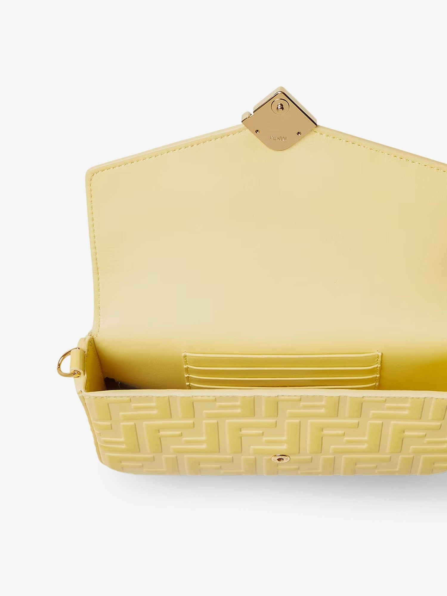 Fendi Women's Wallet on Chain FF Diamonds Leather Shoulder Bag Gold