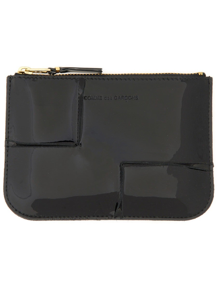 Comme Des Garcons Wallet Unisex Wallet Reversed Hem Series Black Comme Des Garcons Wallet