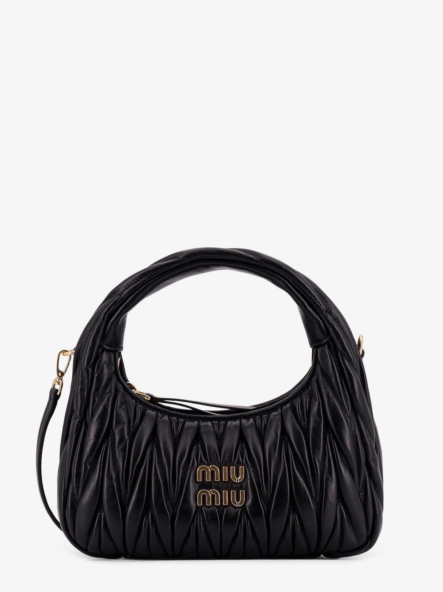 Miu Miu Women's Wander Matelassé Leather Crossbody Bag Black