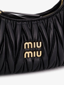 Miu Miu Women's Wander Matelassé Leather Crossbody Bag Black
