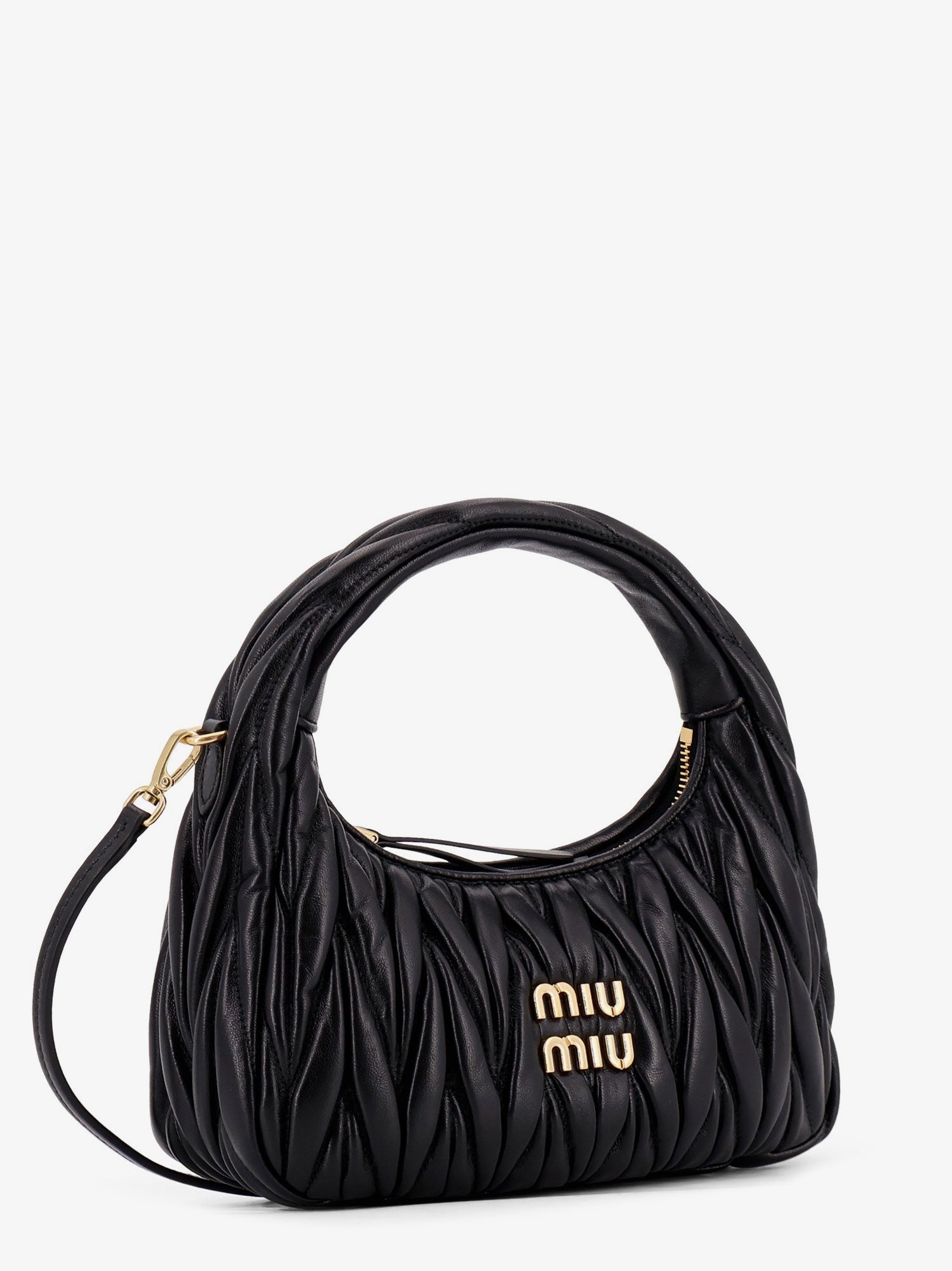 Miu Miu Women's Wander Matelassé Leather Crossbody Bag Black