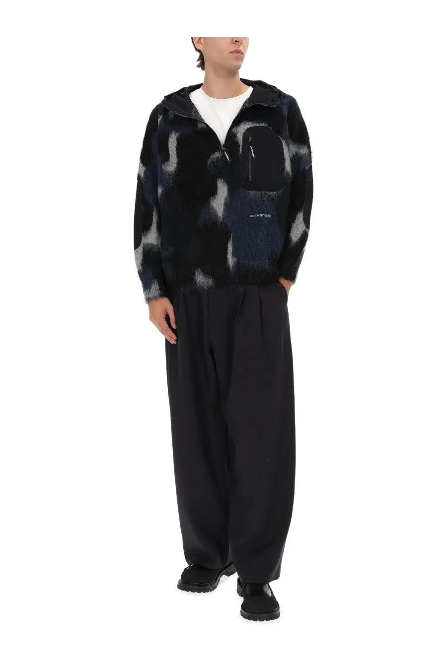 and Wander Men's Zipper Hooded Sweater Black, view 2