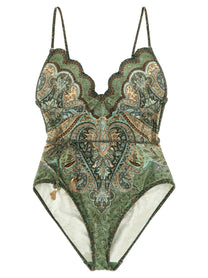 Zimmermann Wanderlust One Piece Swimsuit Green