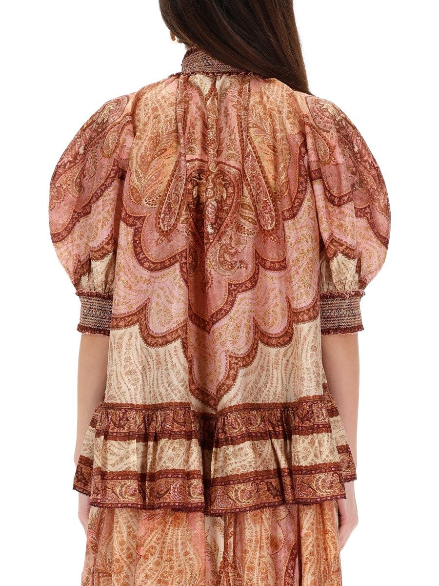 Zimmermann Women's Wanderlust Ruffle Blouse Multicolor