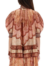 Zimmermann Women's Wanderlust Ruffle Blouse Multicolor
