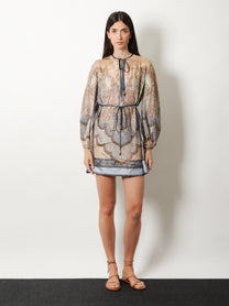 Zimmermann Women's Wanderlust Tunic Silk Mini Dress Blue