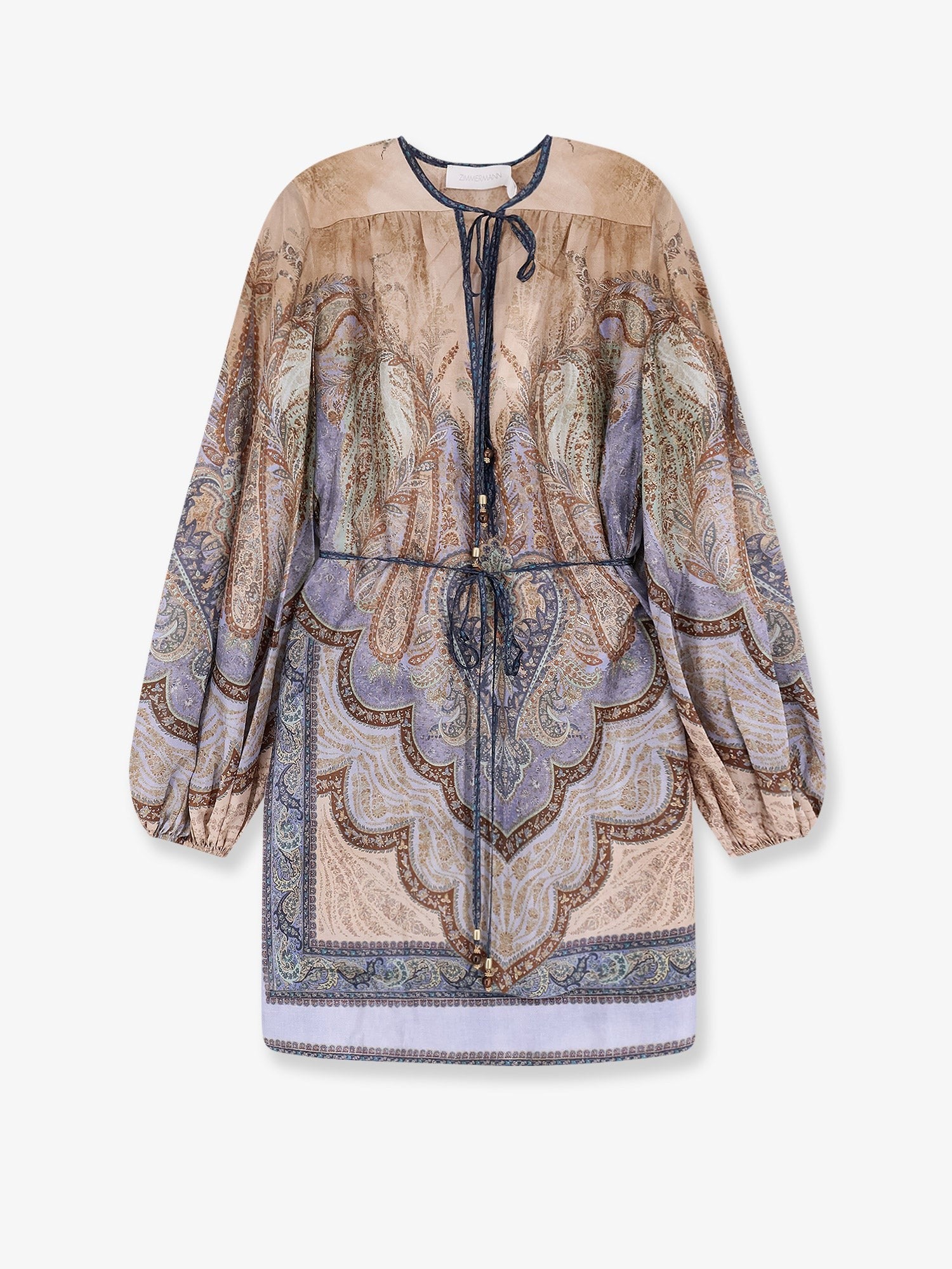Zimmermann Women's Wanderlust Tunic Silk Mini Dress Blue