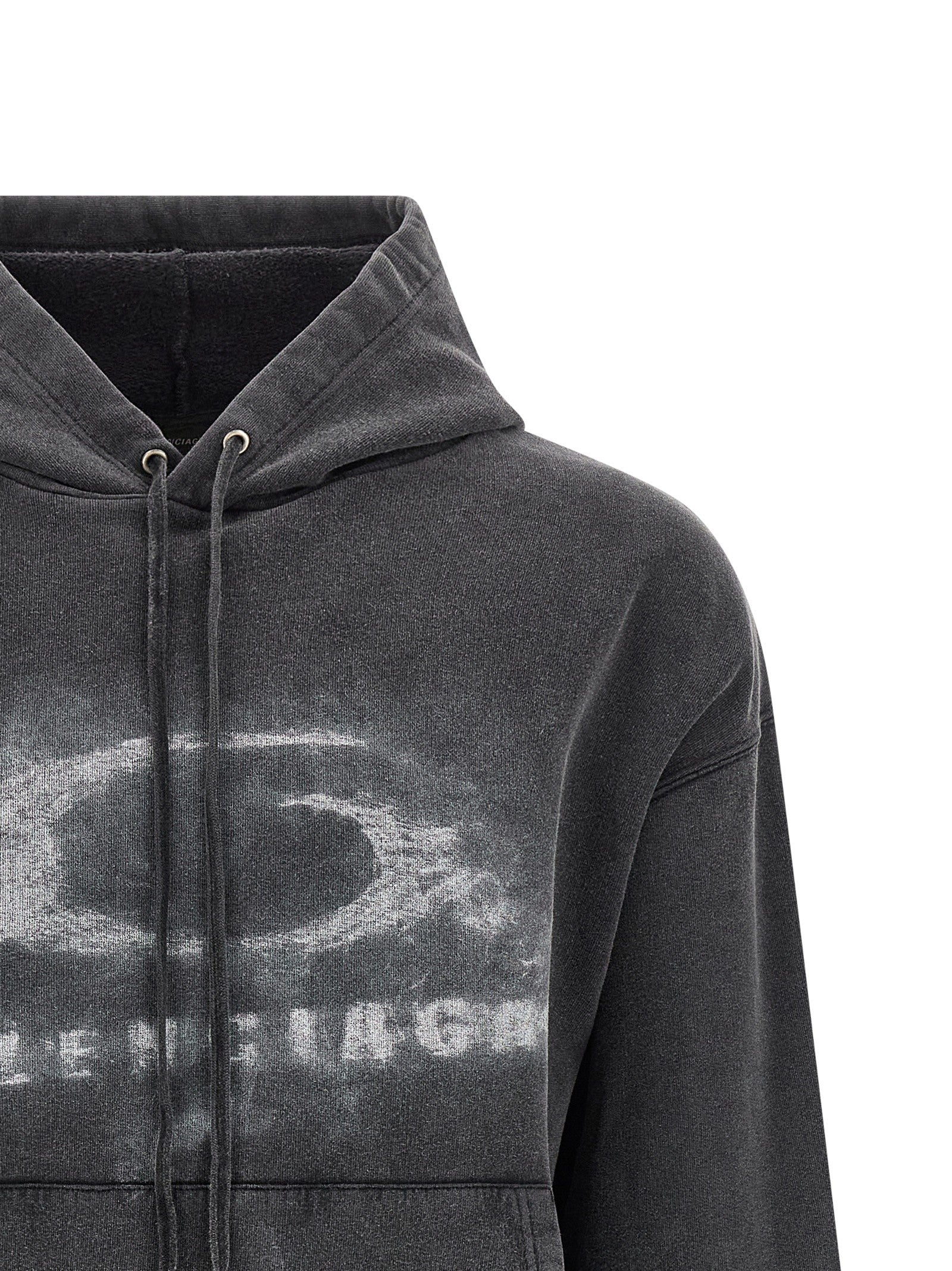 Balenciaga Washed Crayon Loop Hoodie White