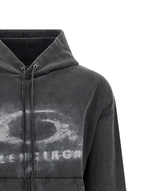 Balenciaga Washed Crayon Loop Hoodie White
