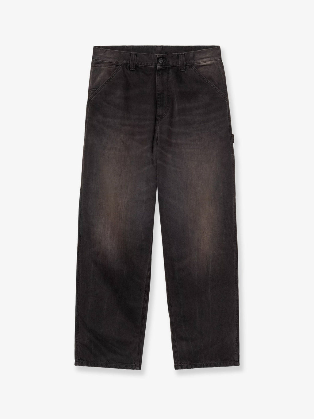 Carhartt Wip Men's Washed Out Black Denim Jeans Black