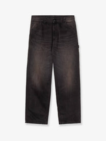 Carhartt Wip Men's Washed Out Black Denim Jeans Black