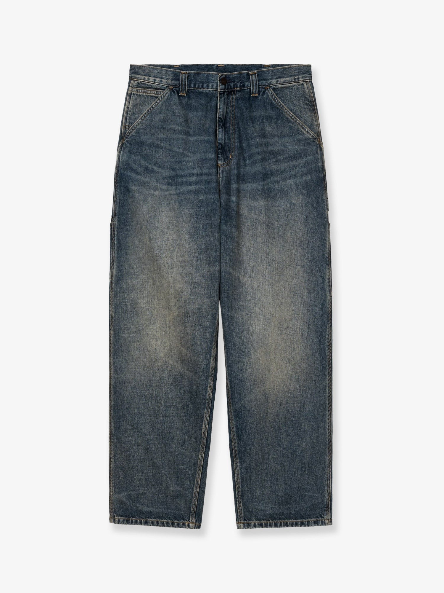 Carhartt Wip Men's Washed Out Blue Denim Jeans Blue