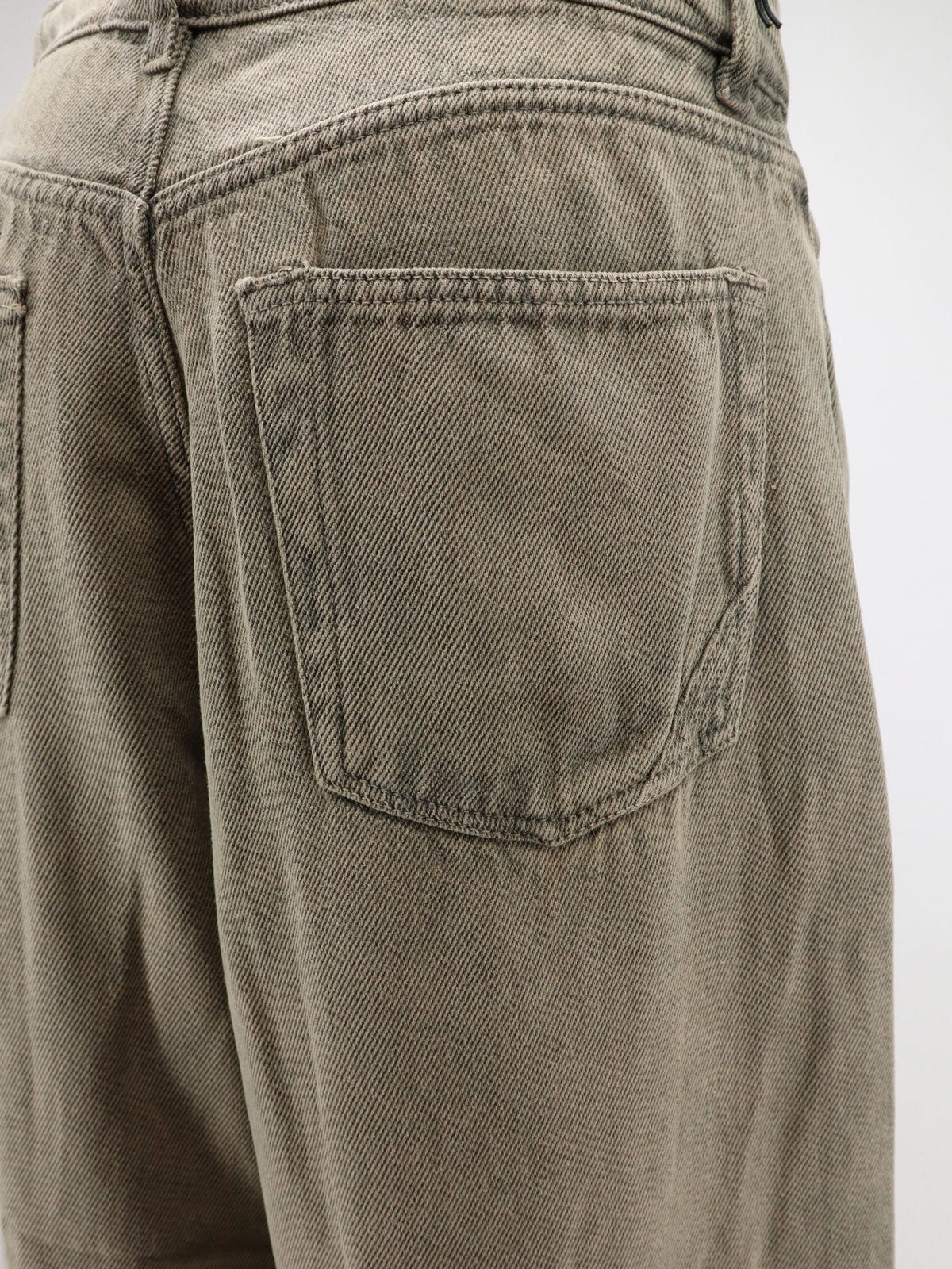 3x1 Women's Washed Out Denim Skater Trousers Beige