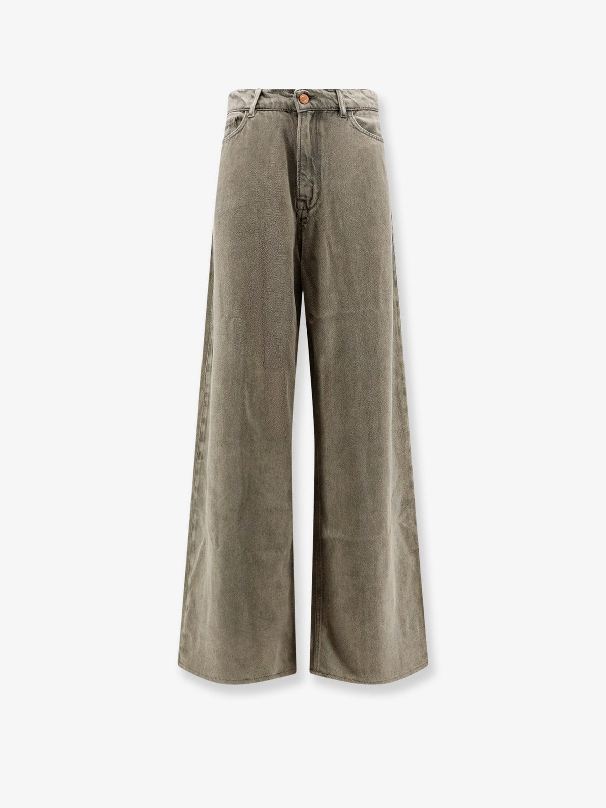 3x1 Women's Washed Out Denim Skater Trousers Beige