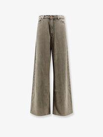 3x1 Women's Washed Out Denim Skater Trousers Beige