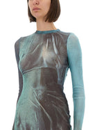 Jean Paul Gaultier Women's Water Mesh Long Dress Blue, view 2