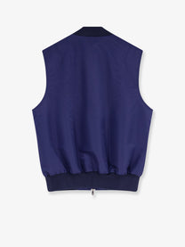 Brunello Cucinelli Men's Water Repellent Nylon Sleeveless Jacket Blue Brunello Cucinelli