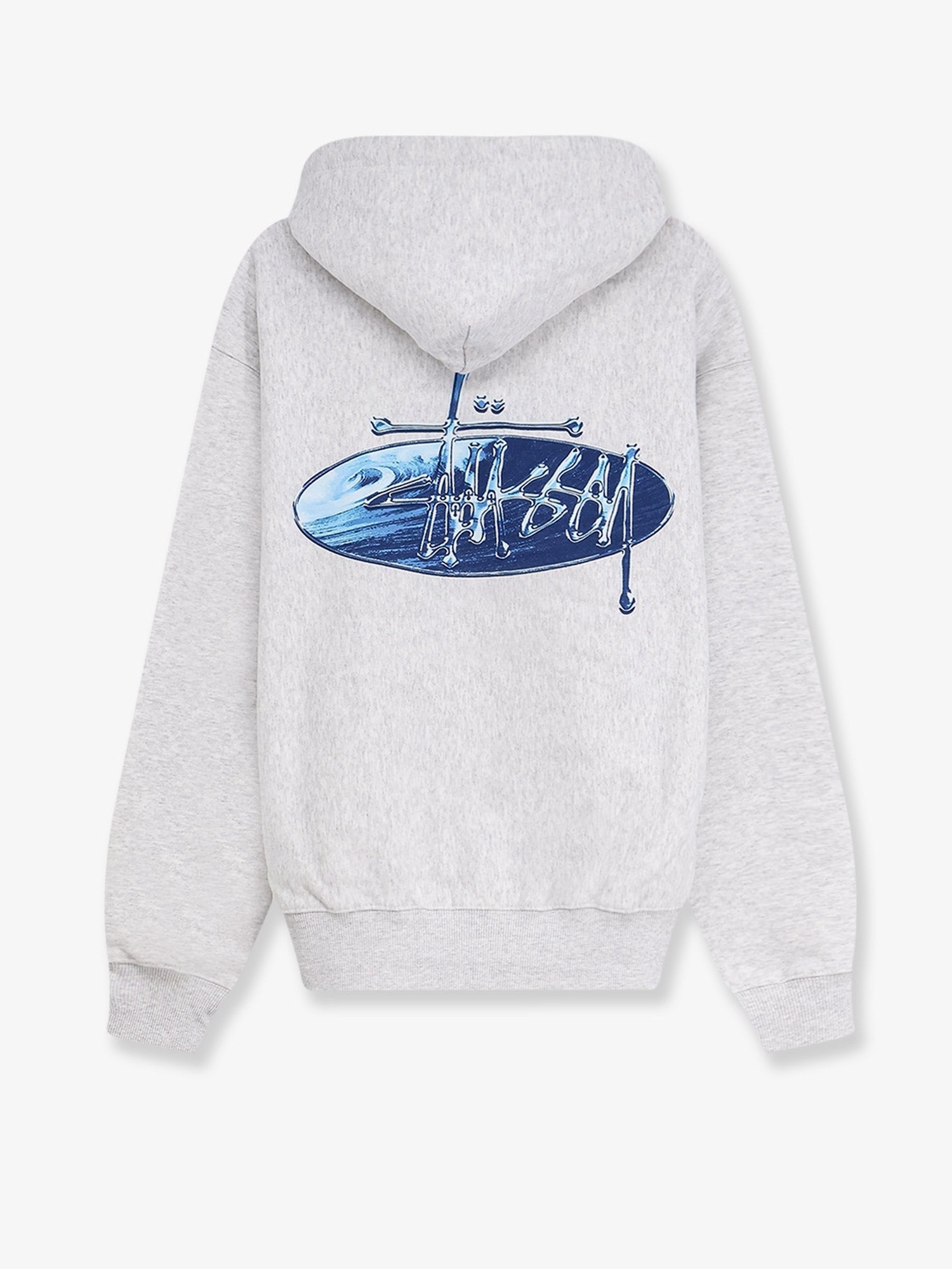 Stussy Men's Wave Oval Hooded Sweatshirt Grey