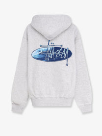 Stussy Men's Wave Oval Hooded Sweatshirt Grey
