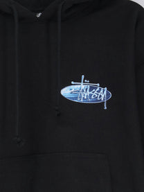 Stussy Men's Wave Oval Hooded Sweatshirt Black