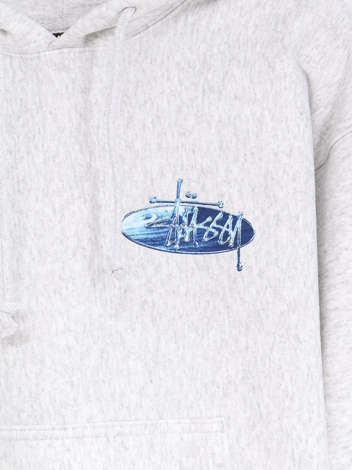 Stussy Men's Wave Oval Hooded Sweatshirt Grey