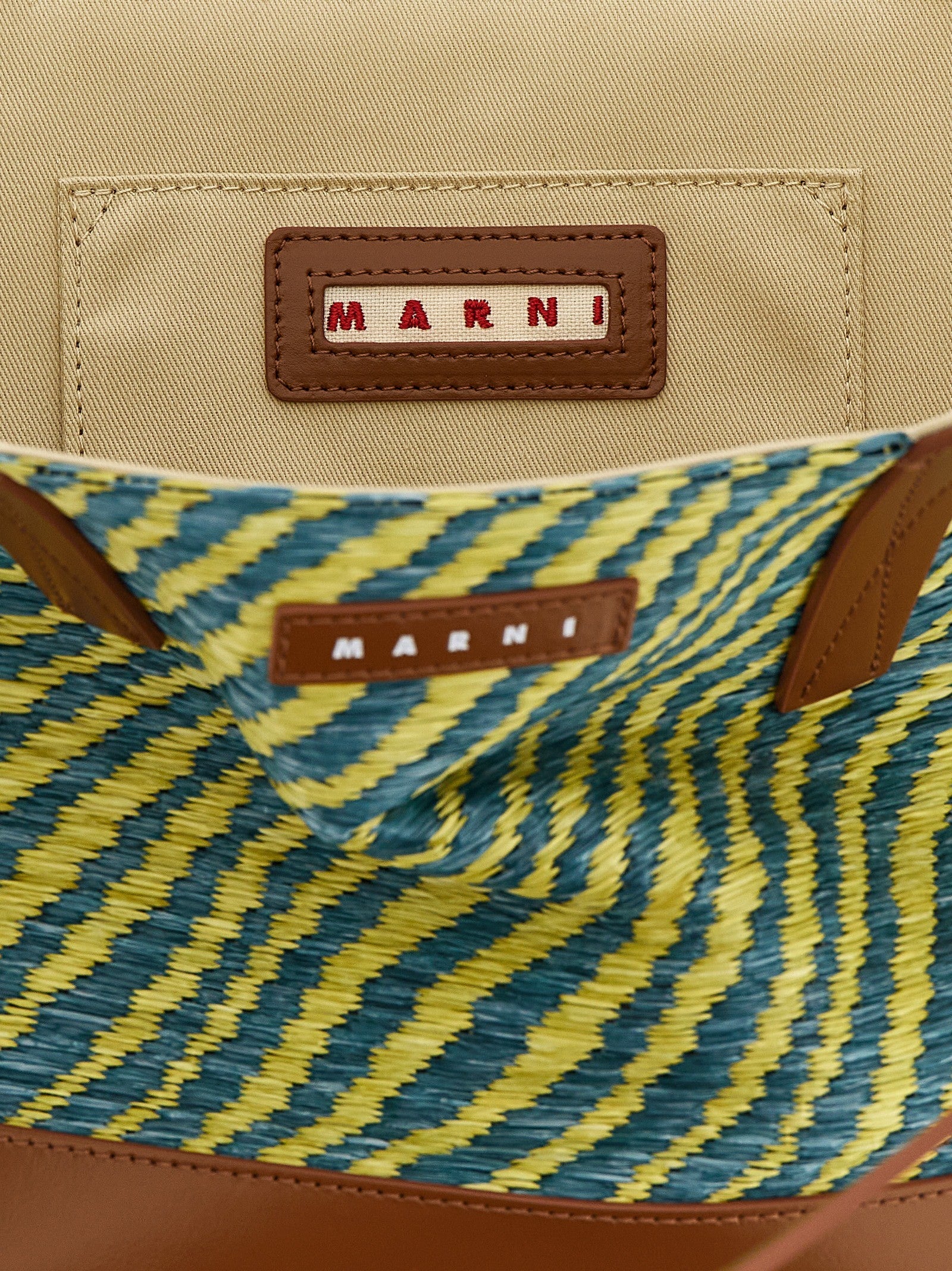 Marni Waves Piccola Shopping Bag Green